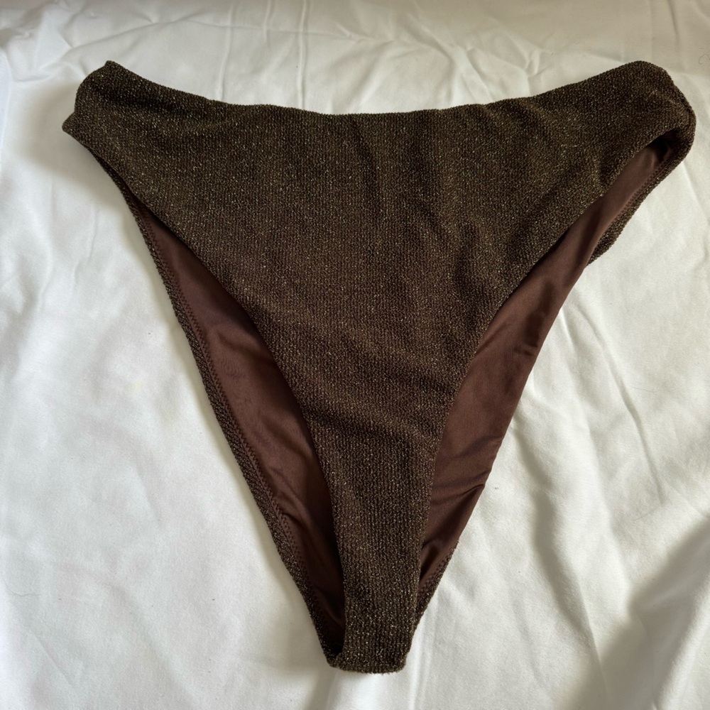 Good American Sparkle Bikini Bottom - Chocolate